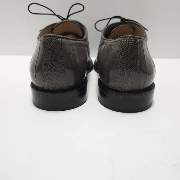 Belvedere Mens Ostrich Shoes Size 11 M Grey Exotic - Picture 4 of 8